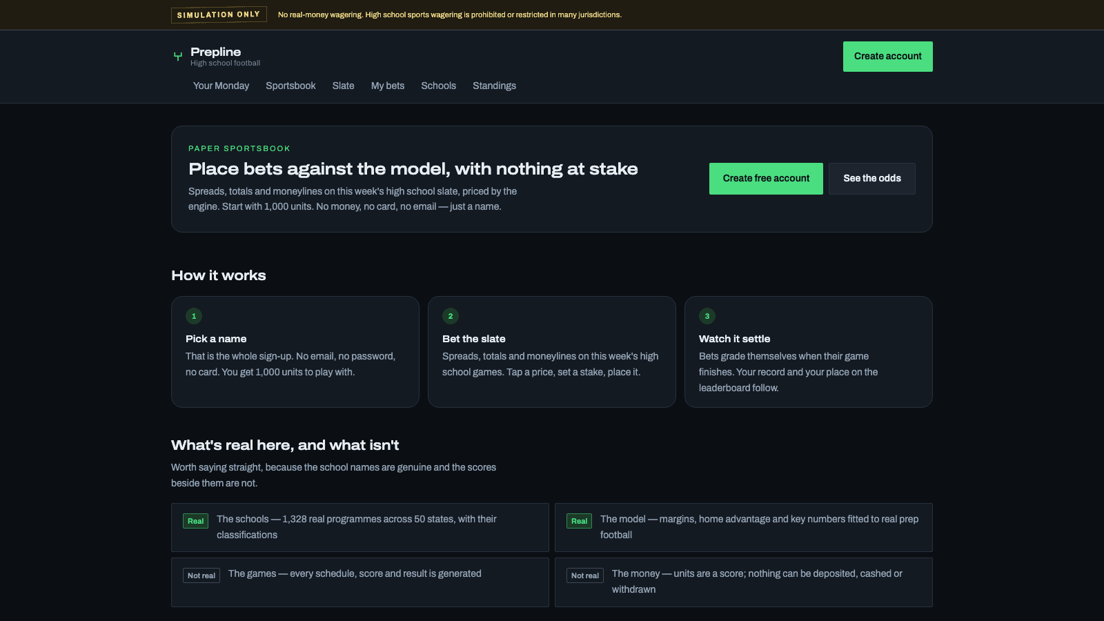 Prepline — High School Football Ratings & Paper Sportsbook screenshot